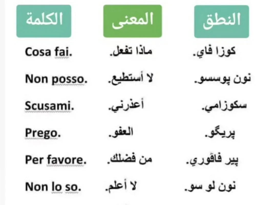 تحميل تطبيق 3000 كلمة لتعلم اللغة الايطالية مع الترجمة مجانا
